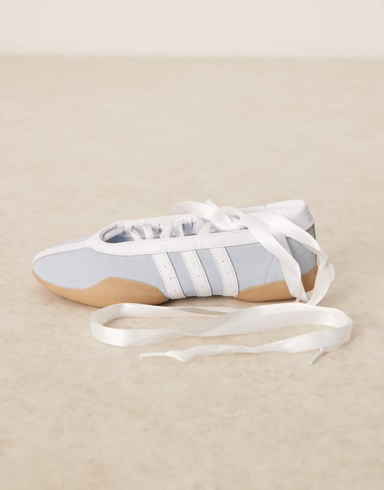 Adidas adidas Originals Taekwondo Mei Ballet trainers in light blue and white