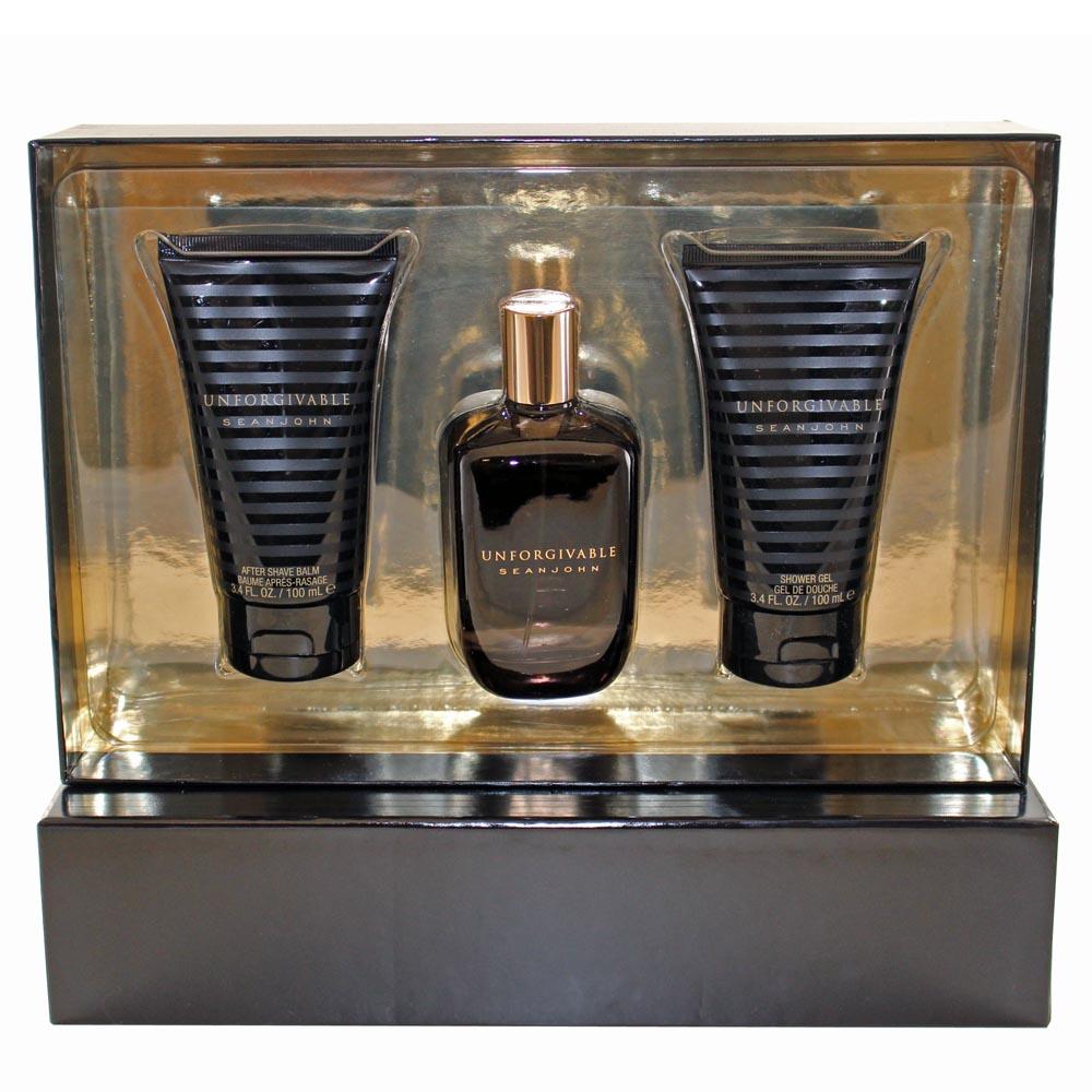 Sean John Sean John Unforgivable 3 Pc. Gift Set ( 1 x Eau De Toilette Spray 4.2 oz + 1 x Unforgivable Aftershave Balm 3.4 oz + 1 x Sean John Shower Gel 3.4 oz )