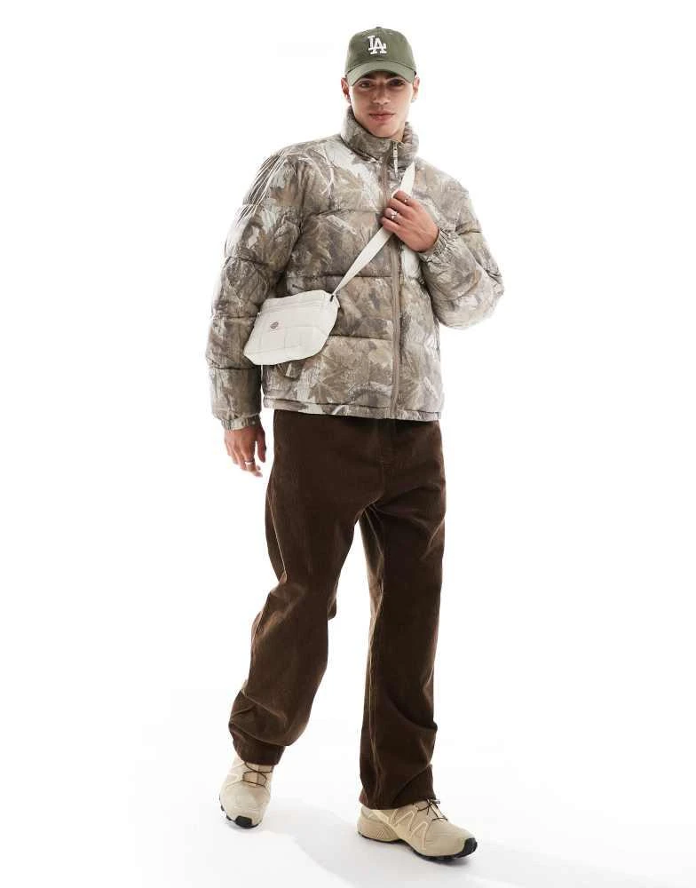 Hollister boxy high neck padded coat in beige camo print – On Sale