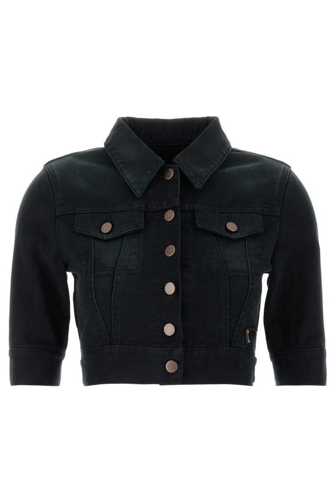 Prada Prada Triangle-Logo Cropped Denim Jacket 1
