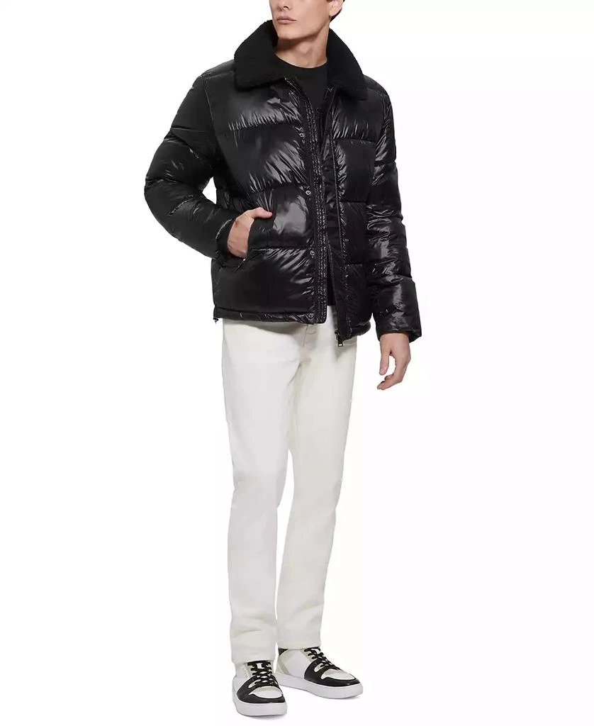 GUESS Men's Puffer Jacket with Sherpa Collar 6