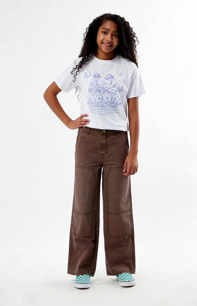 PacSun Kids Brown Baggy Carpenter Jeans 8