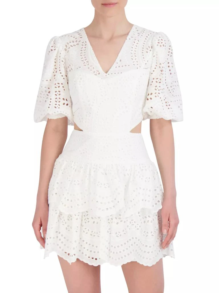 BCBG Eyelet Lace Fit-&amp;-Flare Cocktail Dress 3