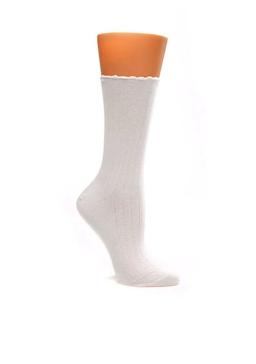 Hue Scallop Pointelle Socks   Single Pair 1