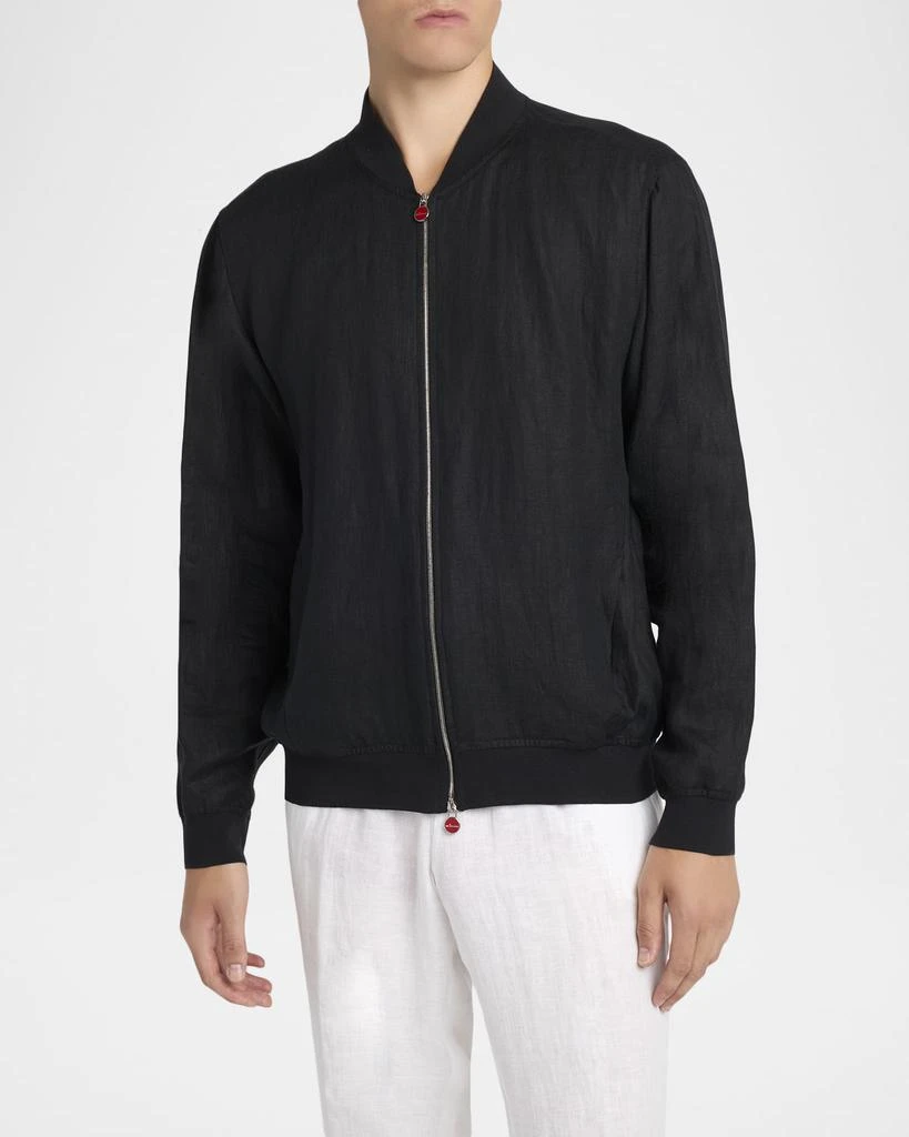 Kiton Men
s Linen Full-Zip Blouson 4