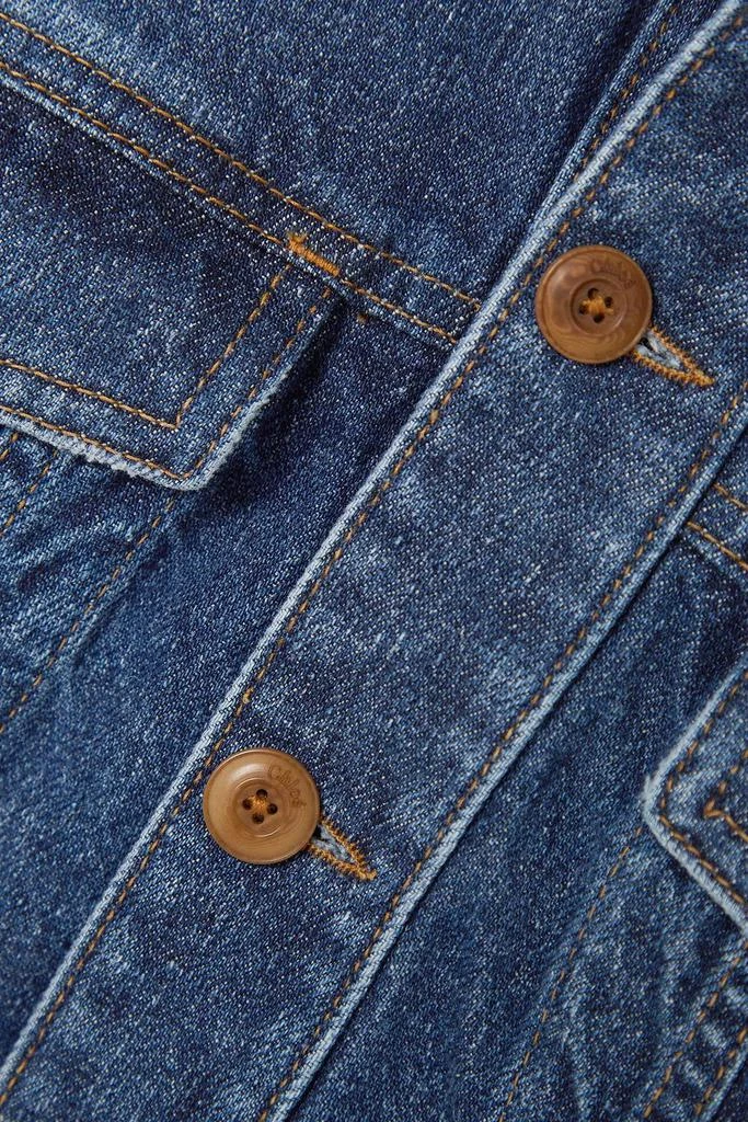 Chloé Embroidered cotton and hemp-blend denim jacket 4