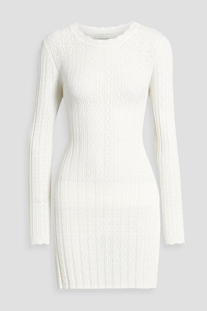 Loulou Studio Senty ribbed pointelle-knit mini dress