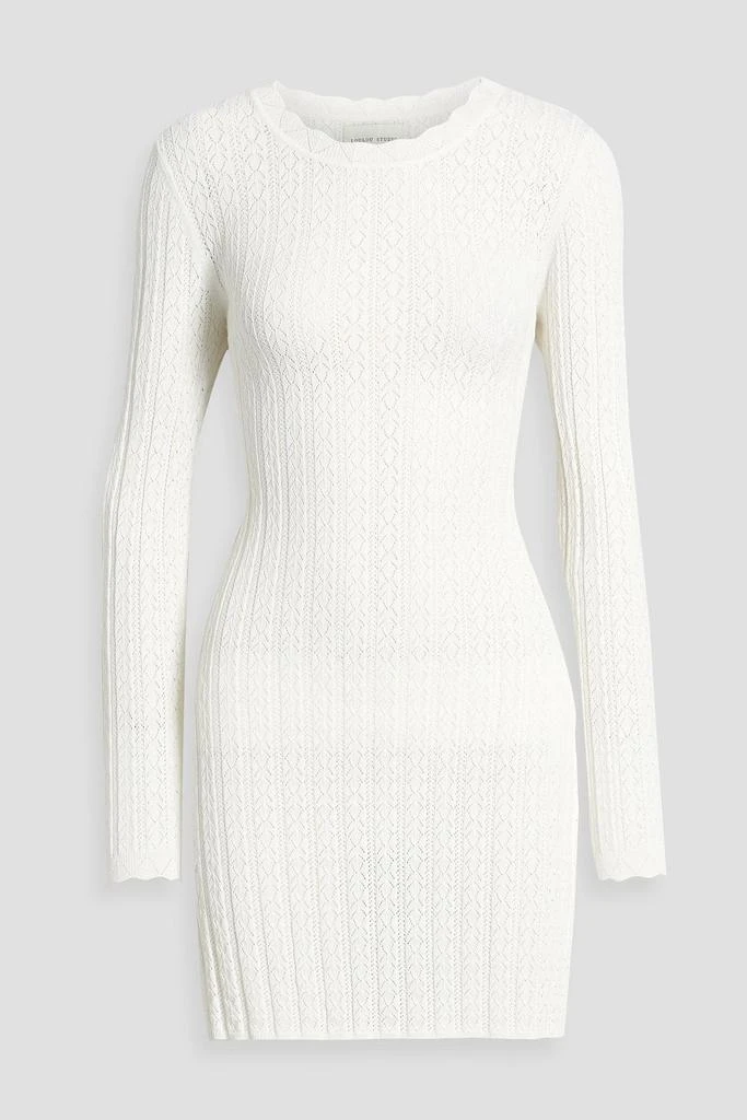 LOULOU STUDIO Senty ribbed pointelle-knit mini dress 1