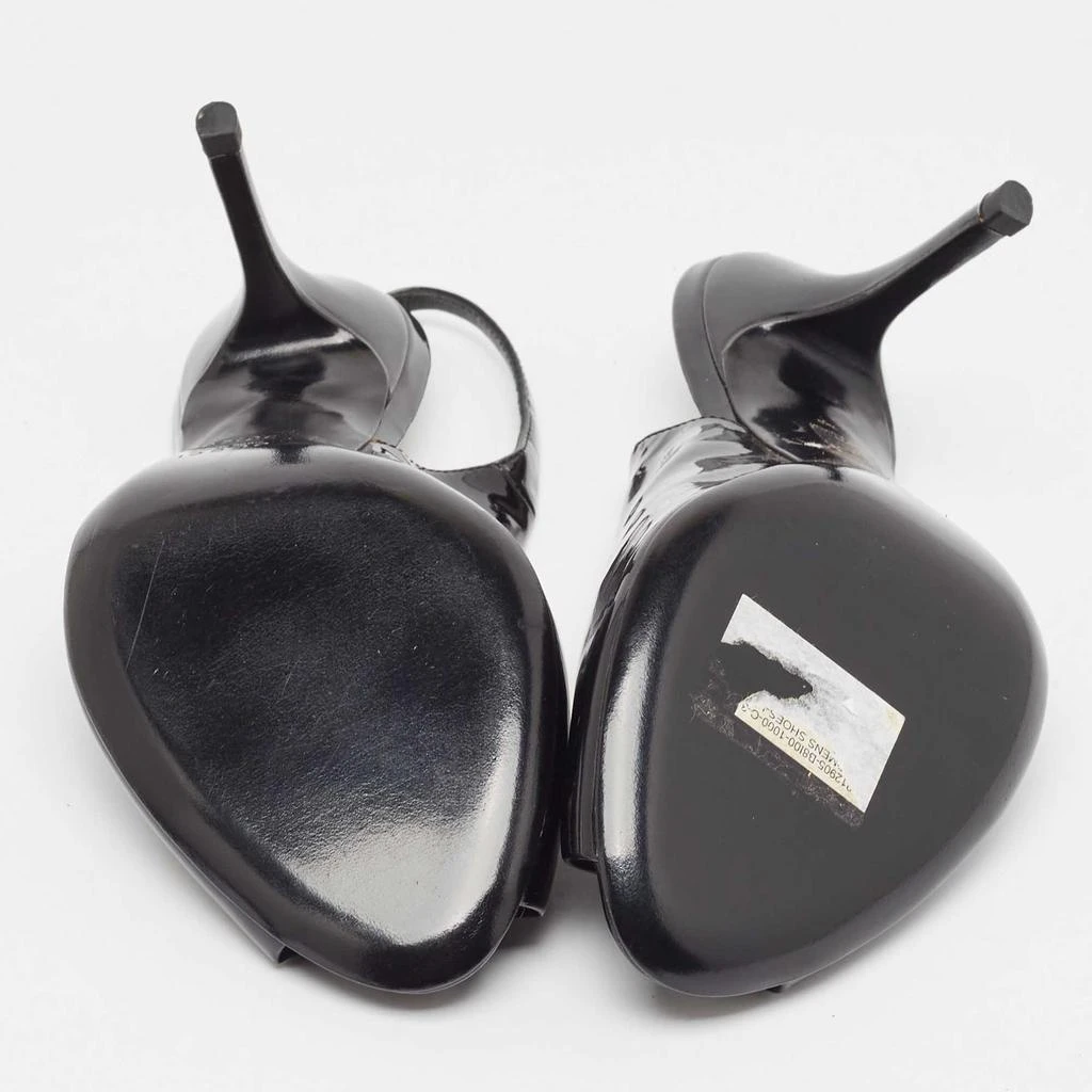 Gucci Gucci Black Patent Peep Toe Slingback Pumps Size 36.5 6