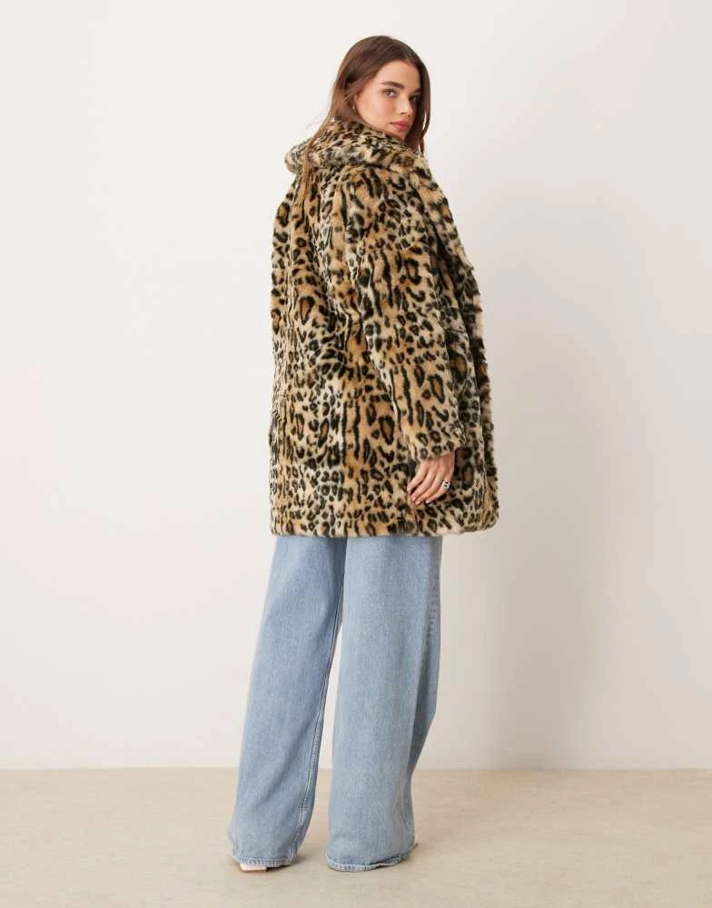 New Look New Look faux fur coat in leopard print 2