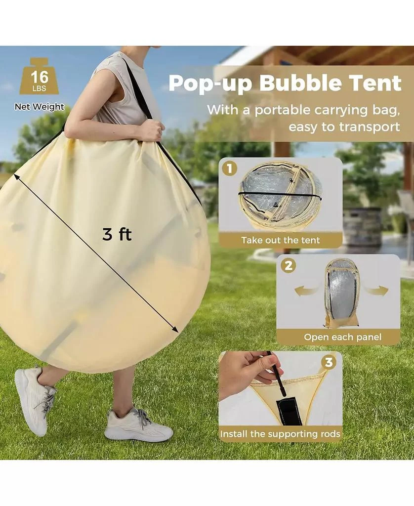 Mecale Clear Bubble Tent Transparent PVC Igloo, Instant Screen House 7