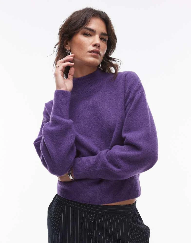 & Other Stories & Other Stories mock neck jumper in purple 1