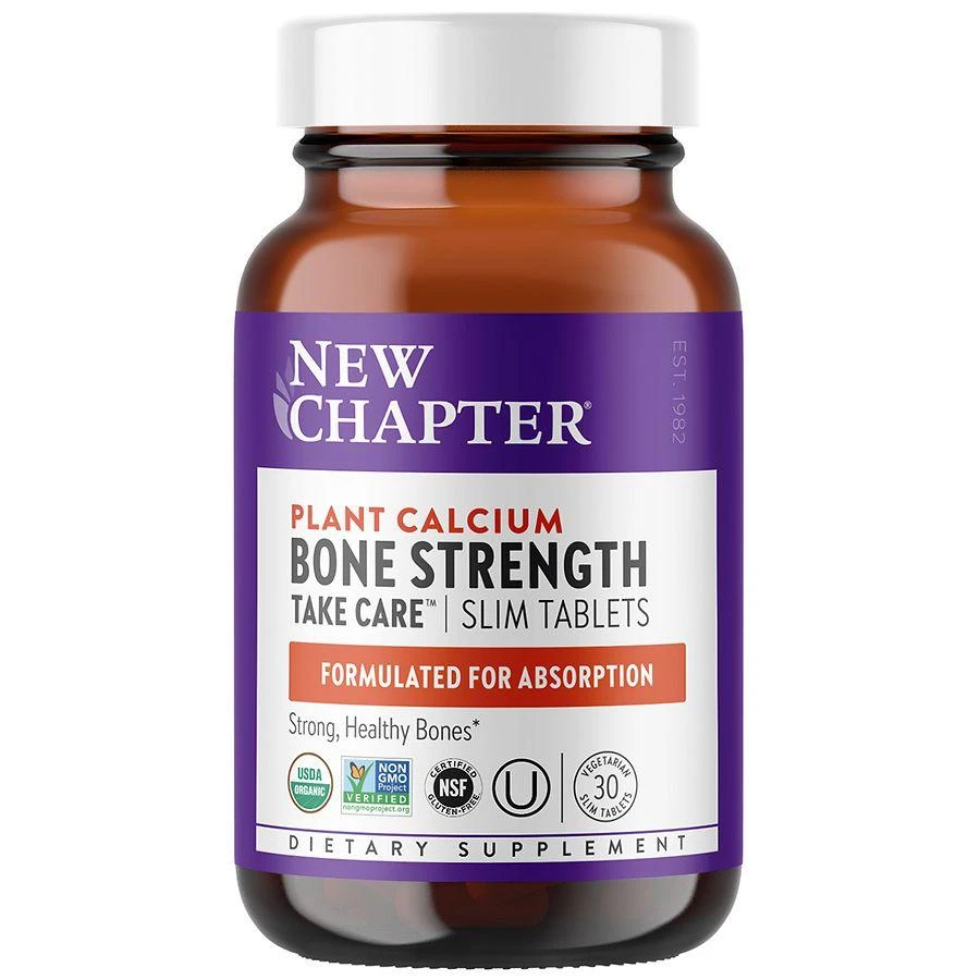 New Chapter Bone Strength Take Care, Organic Plant Calcium, Slim Tabs 1