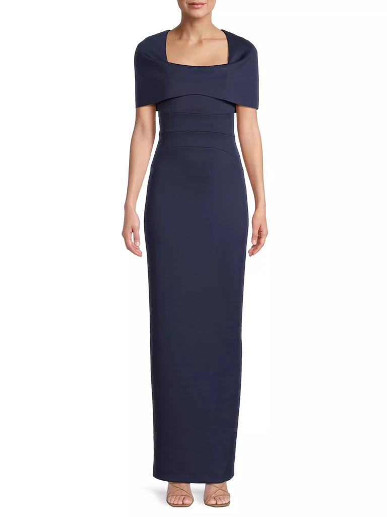 Black Halo Eve Bernice Cape-Sleeve Gown 3