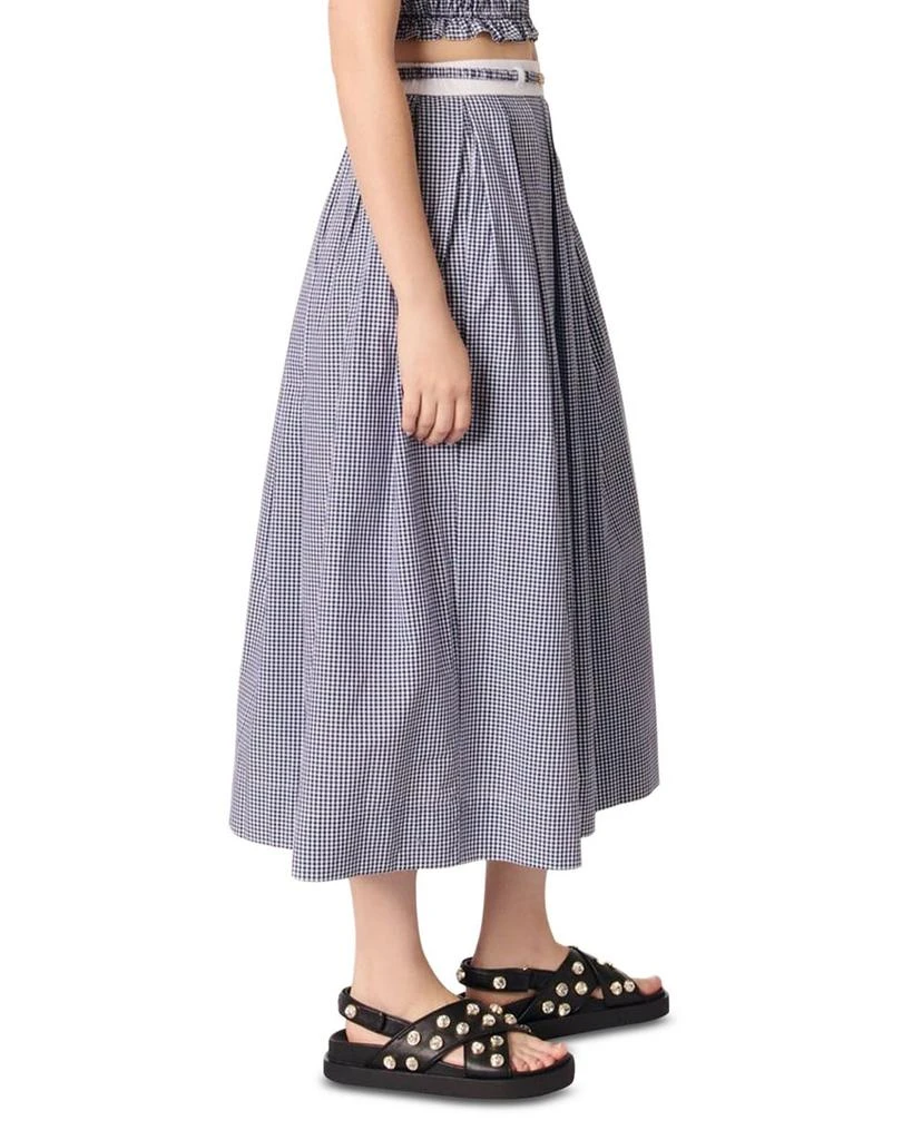 Maje Gingham Maxi Skirt 4
