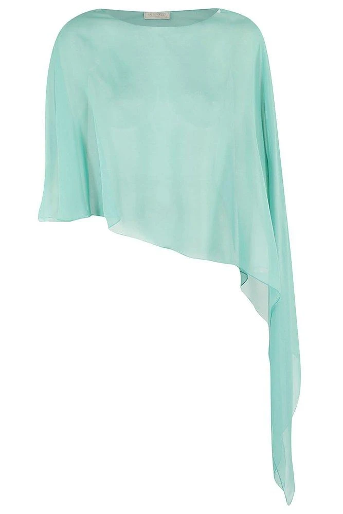 Antonelli Antonelli Asymmetric Semi-Sheer Crewneck Blouse 1