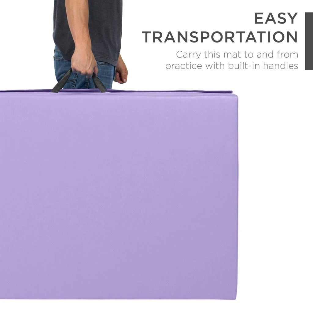 Best Choice Products 10ftx4ftx2in Folding Gymnastics Mat 4-Panel Exercise Workout Floor Mats w/ Handles 5