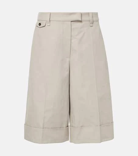 Brunello Cucinelli Cotton and linen Bermuda shorts 1