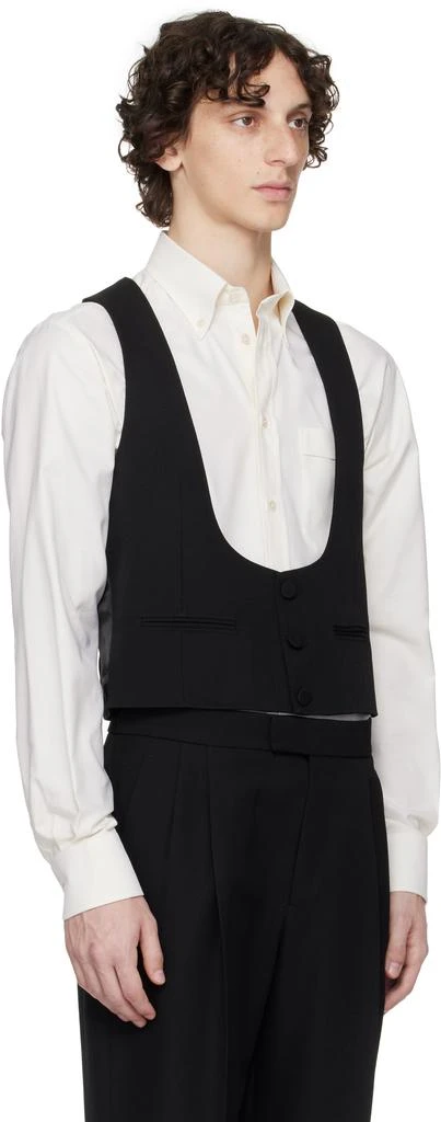 Valentino Black Wool Grain de Poudre Slim Fit Vest 2