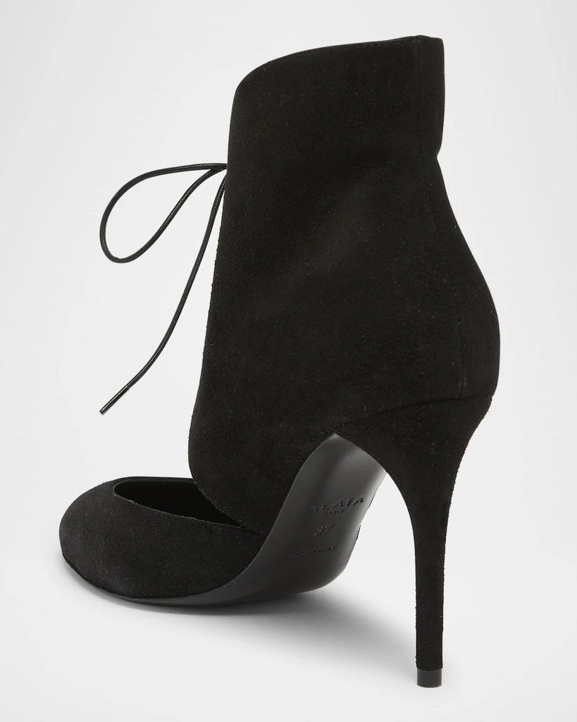 Alaia Suede Lace-Up Stiletto Pumps 4