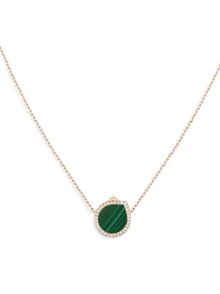 Repossi Antifer 18K Rose Gold, Malachite & 0.18 TCW Diamond Pendant Necklace 1