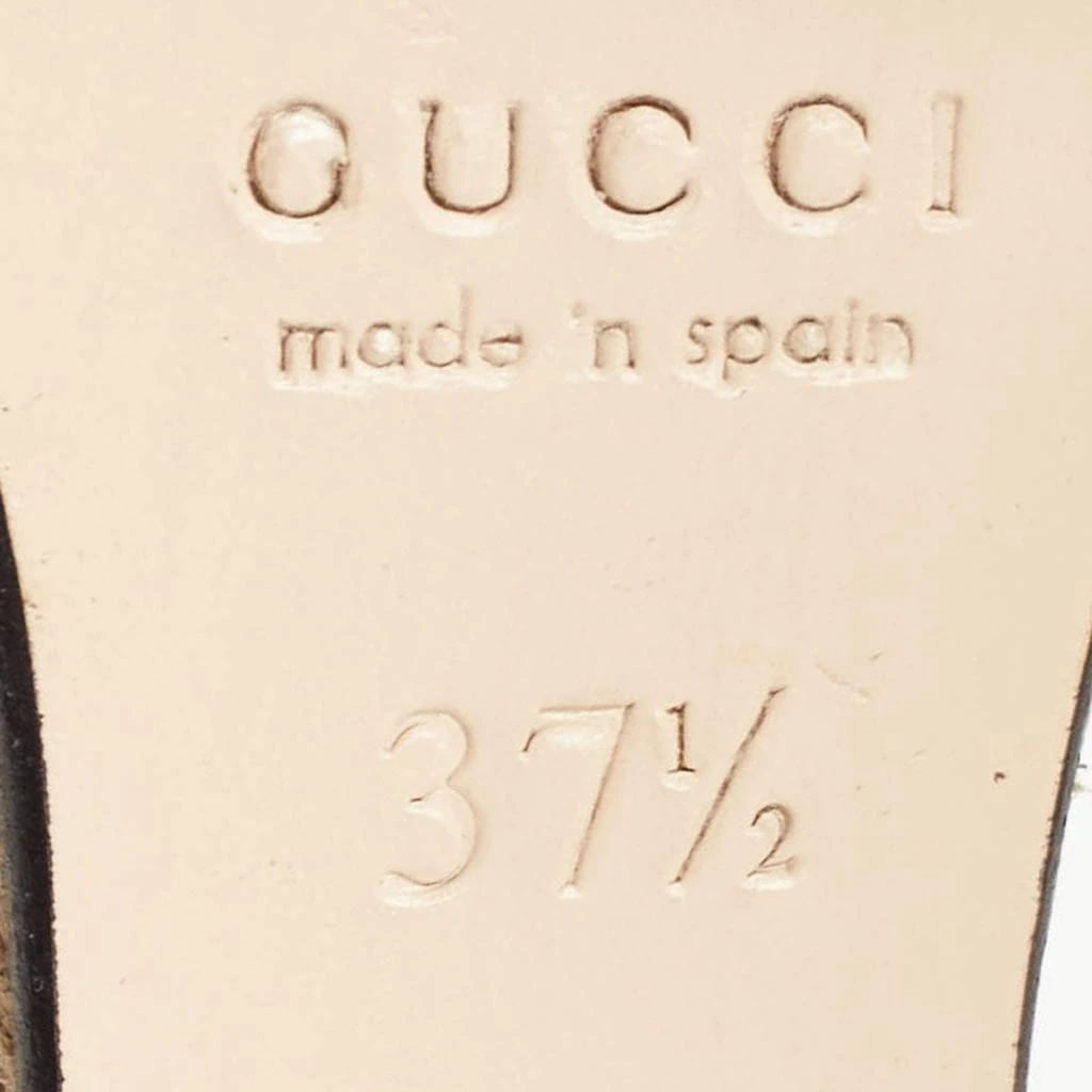 Gucci Gucci Red/Beige Suede Floral Embroidered Espadrille Wedge Platform Ankle Strap Sandals Size 37.5 9
