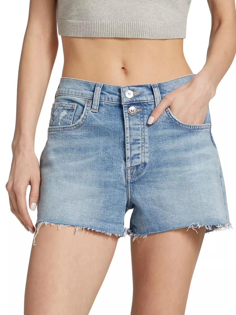 7 For All Mankind Monroe High-Rise Cut-Off Denim Shorts 3