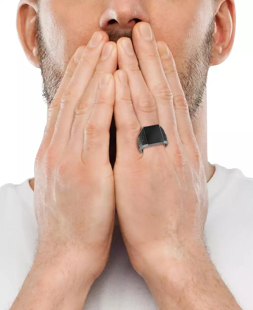 Effy EFFY® Men
s Onyx and Black Spinel Statement Ring in Black Rhodium-Plated Sterling Silver 2