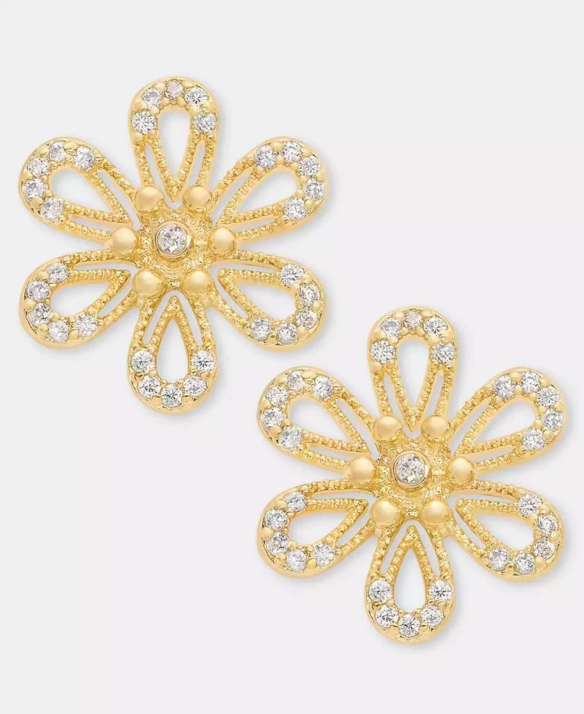 Lonna
Lilly Gold-Tone Pavé Openwork Flower Stud Earrings