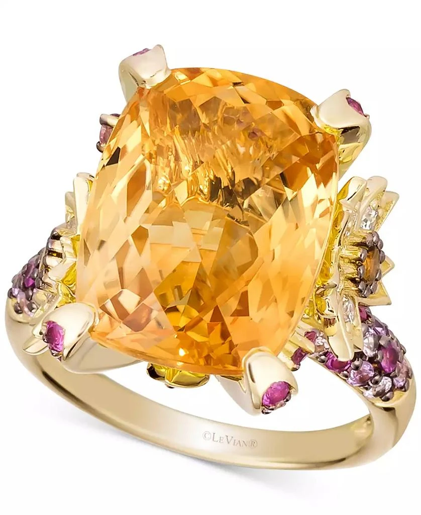 Le Vian Crazy Collection® Multi-Gemstone (11 ct. t.w.) 
Vanilla Diamond (1/4 ct. t.w.) Statement Ring in 14k Gold 1