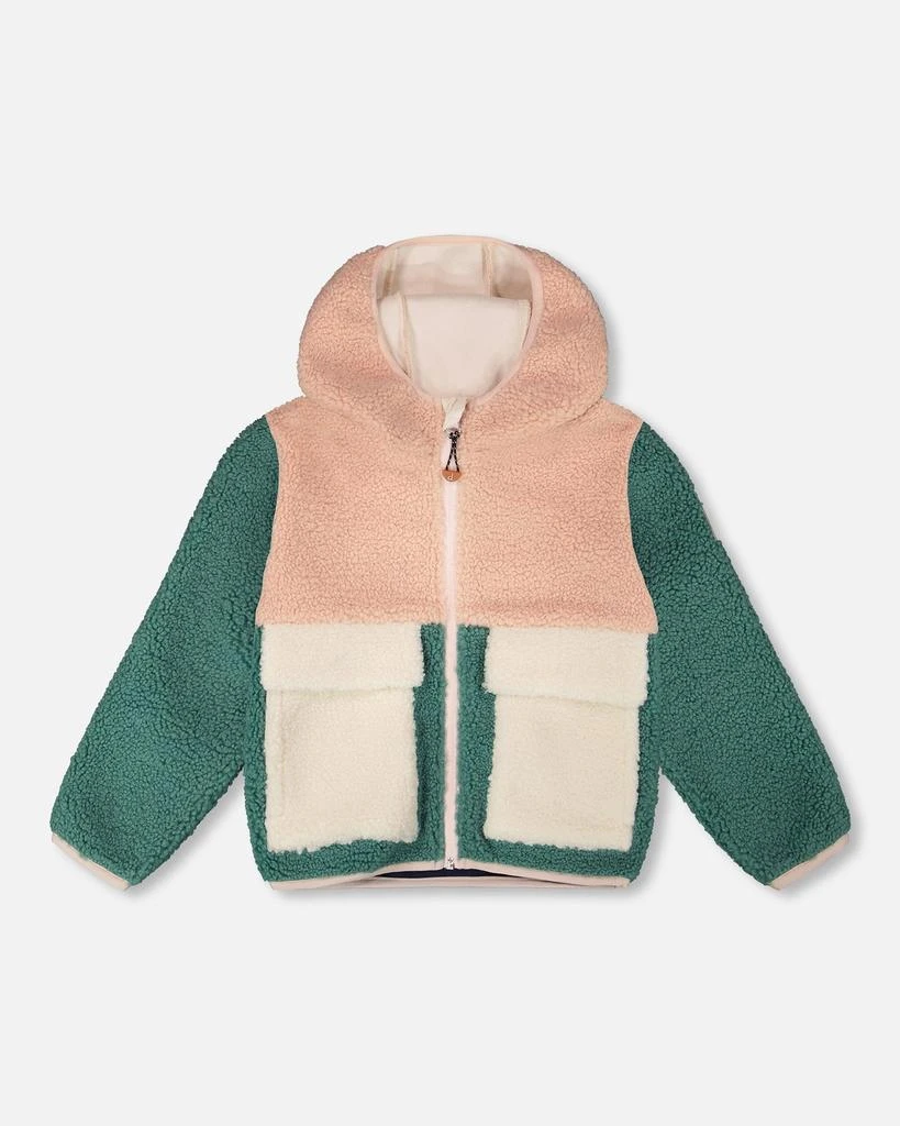 Deux par Deux Sherpa Jacket Light Pink Colorblock
