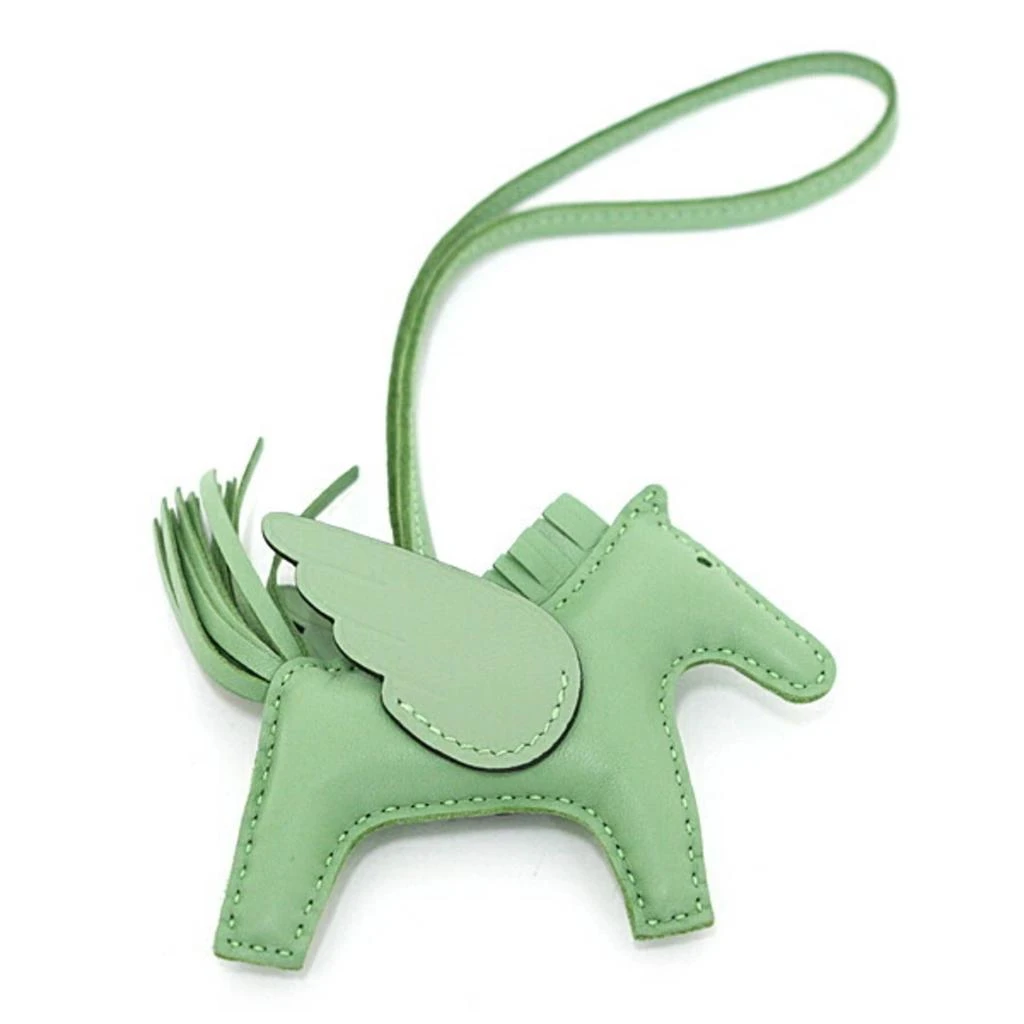 Hermes Vert Swift Leather Agneau Milo Handbag Charm (Pre-Owned) 2