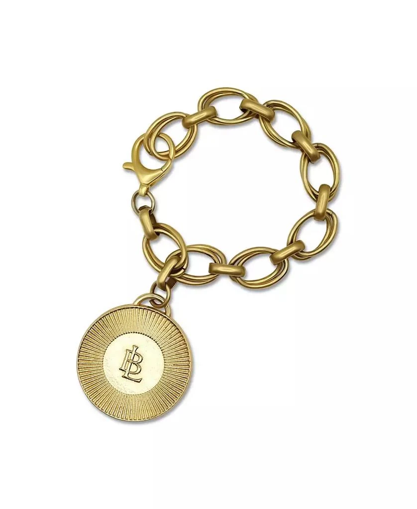 Bowood Lane 14k Gold Plated Double Sided Coin On 12k Multi Ring Chain Bracelet 2