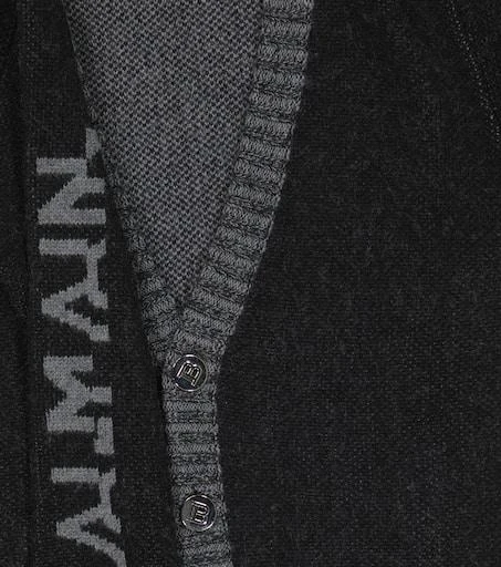 Balmain Logo intarsia cardigan 3