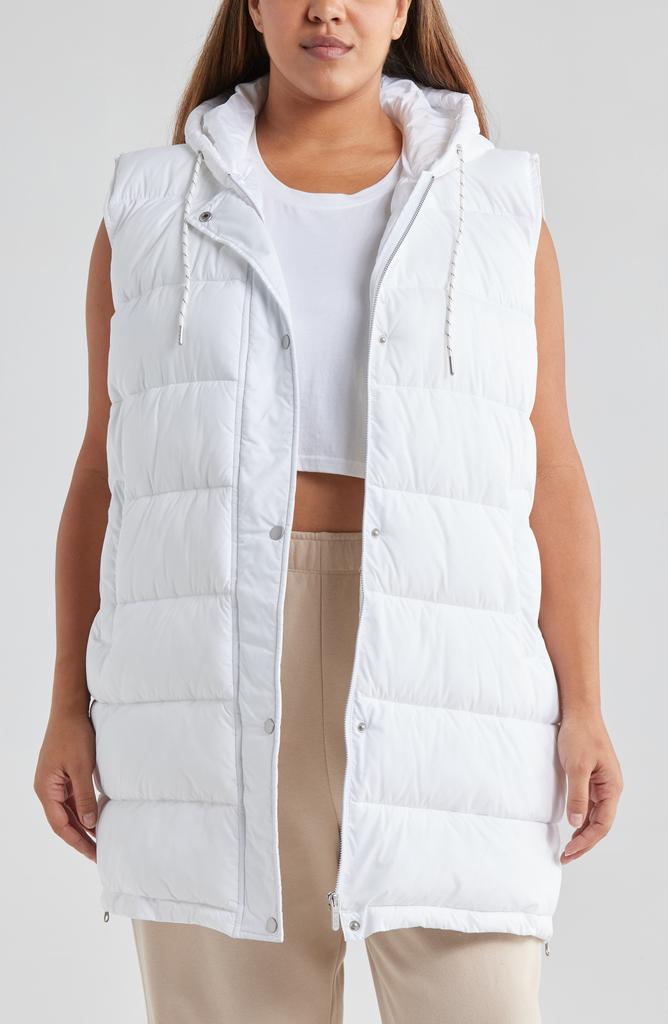 Zella Women's Long Hooded Puffer Vest
