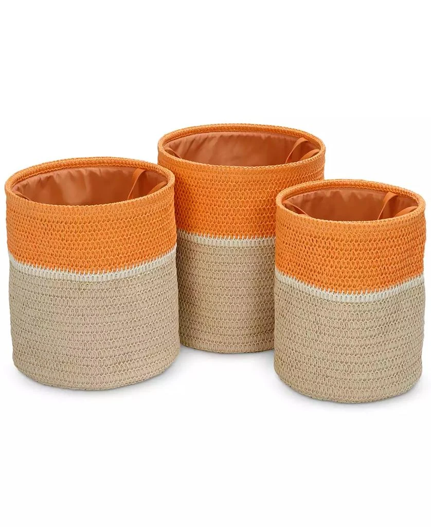 Honey Can Do Paper Straw Nesting Baskets with Handles, Set of 3 4