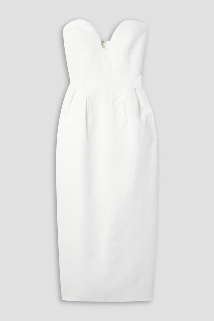 Mara Hoffman Isla strapless TENCEL™ Lyocell and linen-blend midi dress