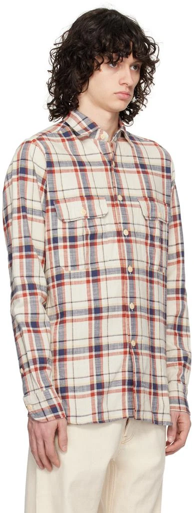 Drake's Off-White & Navy Check Shirt 2