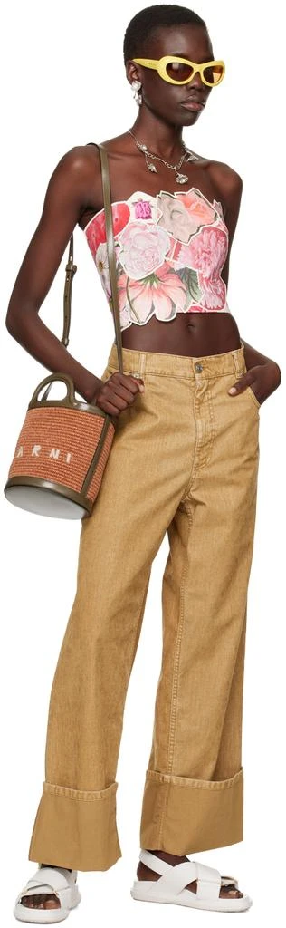 Marni Orange & Khaki Mini Tropicalia Bucket Bag 4