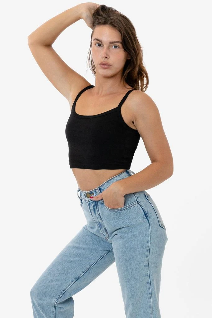 Los Angeles Apparel 43016 - Baby Rib Spaghetti Crop Tank 5
