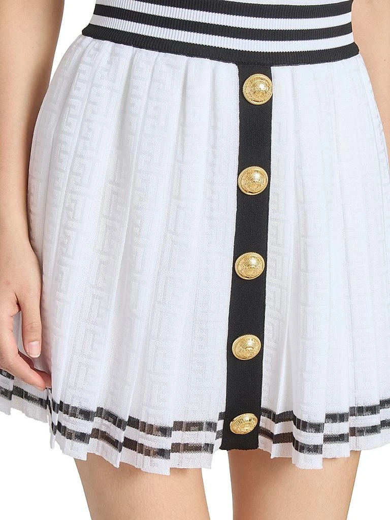 Balmain Striped Logo Knit Miniskirt 6