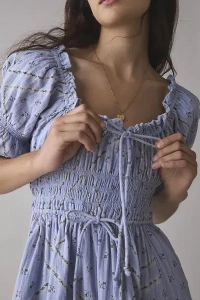 Kimchi Blue Kimchi Blue Sofia Smocked Tie-Front Bow Mini Dress 3