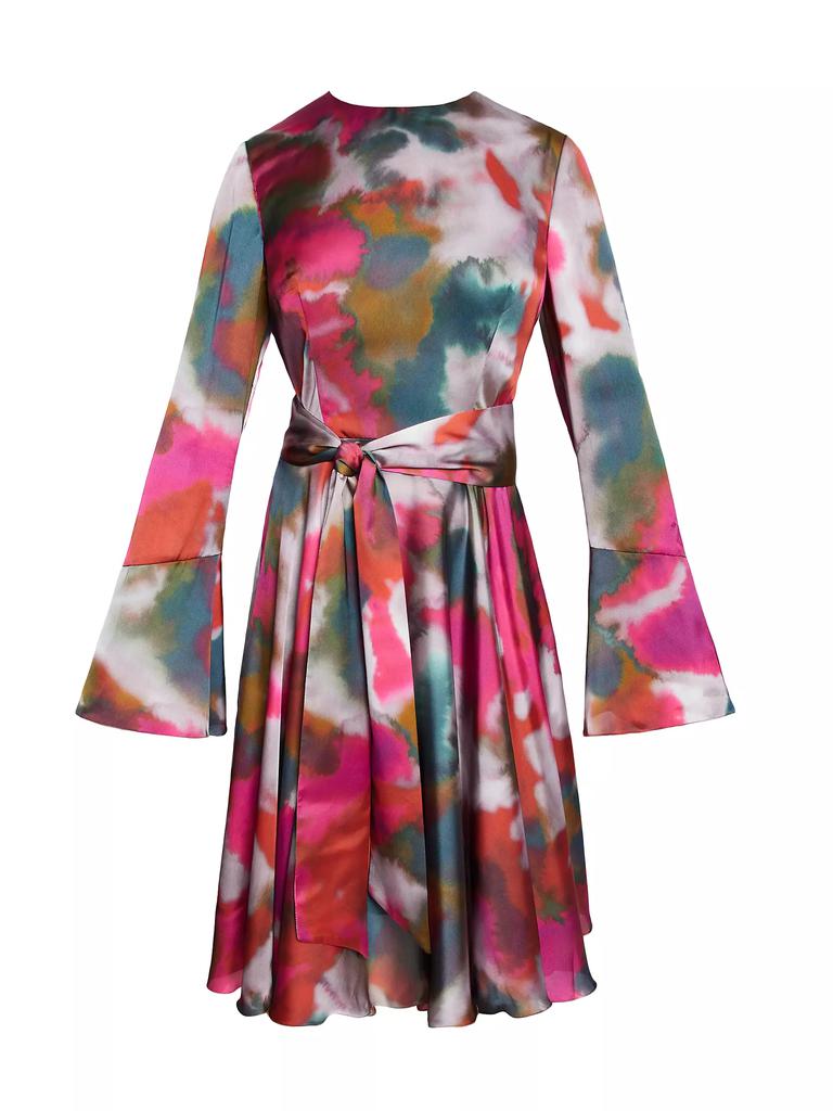 Santorelli Abstract Georgette Fit & Flare Knee-Length Dress