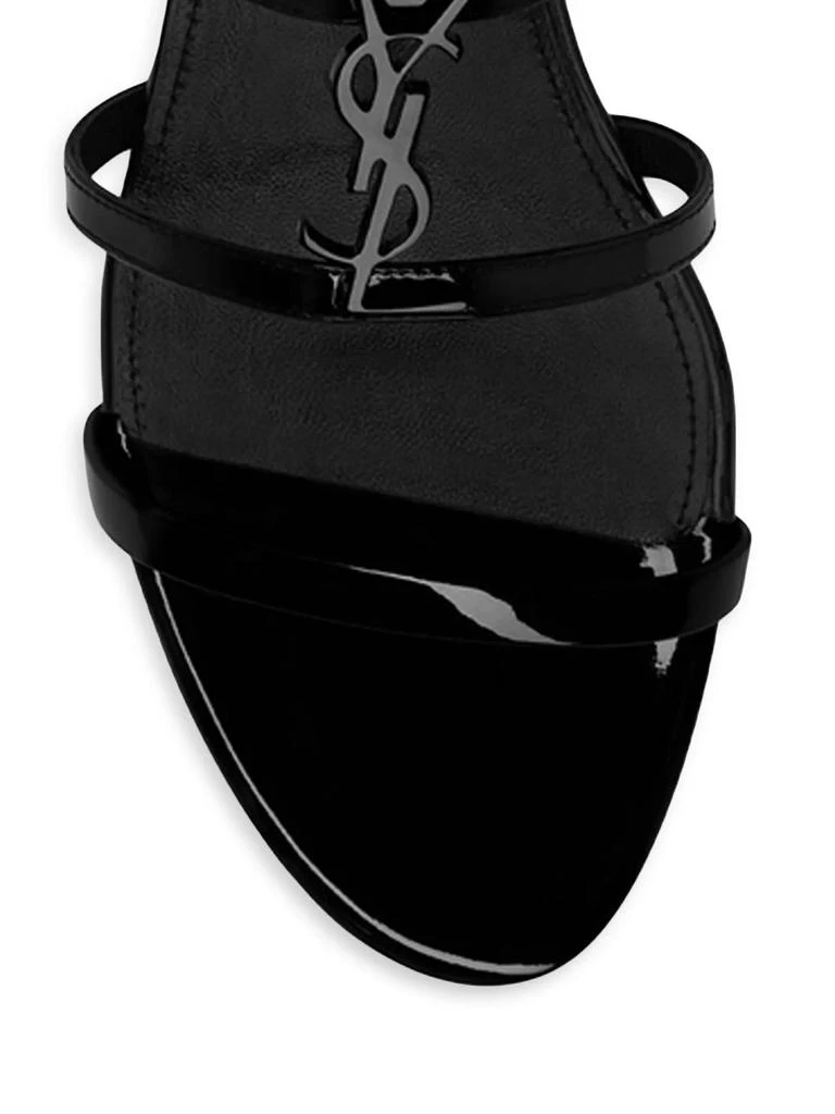 Yves Saint Laurent Cassandra Flat Sandals In Patent Leather With Black Monogram 3