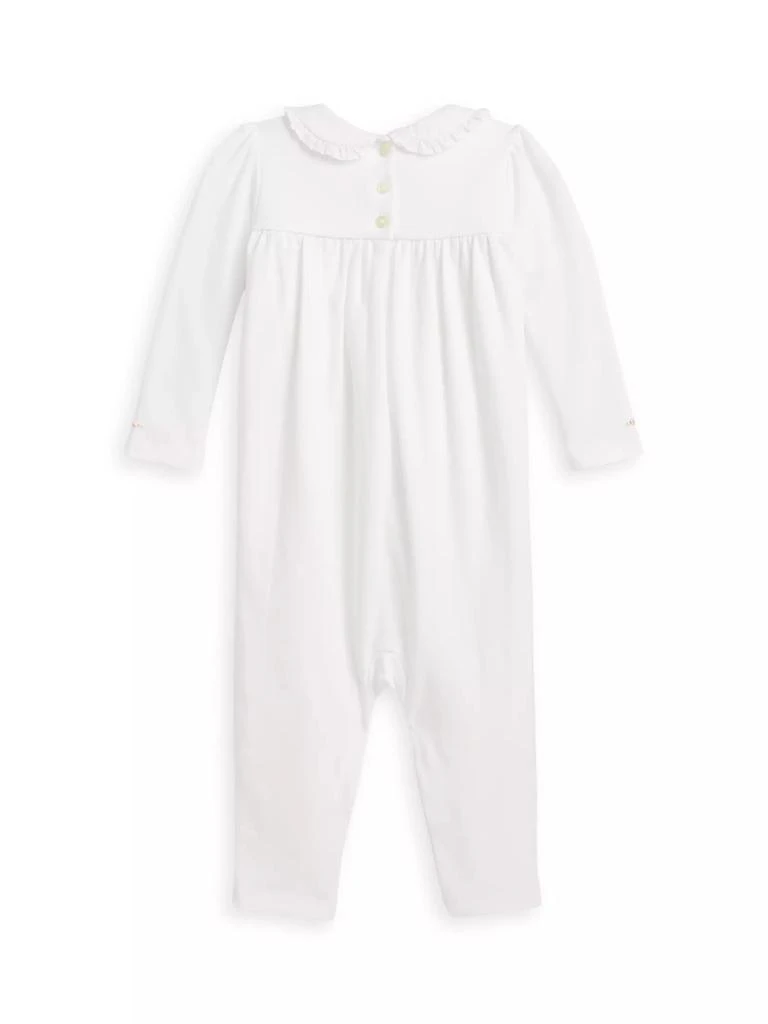 Ralph Lauren Baby Girl's Smocked Organic Cotton Onesie 2