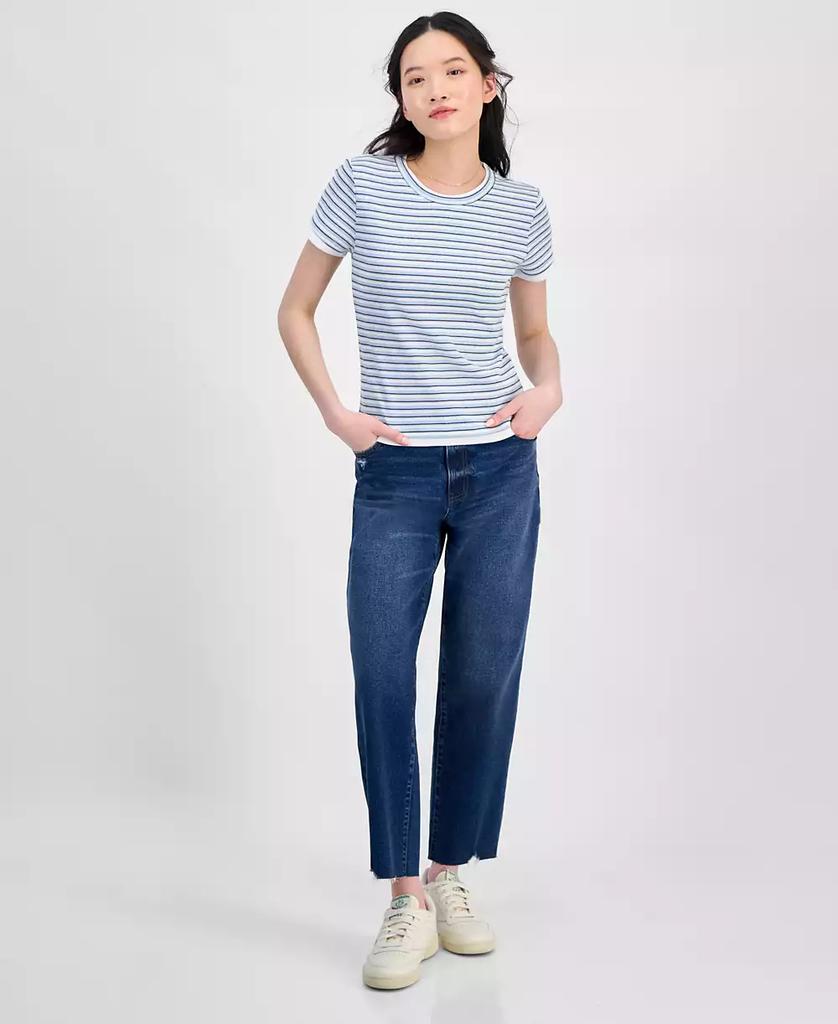 Hippie Rose Juniors' Layered Look Striped T-Shirt