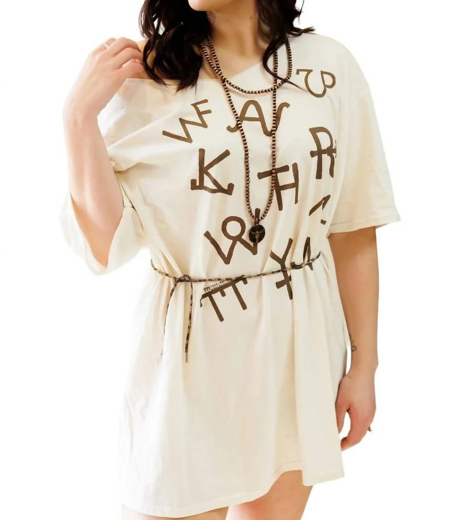 Brand T Shirt Dress In Ivory/brown  On Sale Now with Up to 19% Off |  Discover Exclusive Deals & Savings at BeyondStyle  Authentic Gina Tees  women|clothing|dresses with Limited-Time Discounts, Free