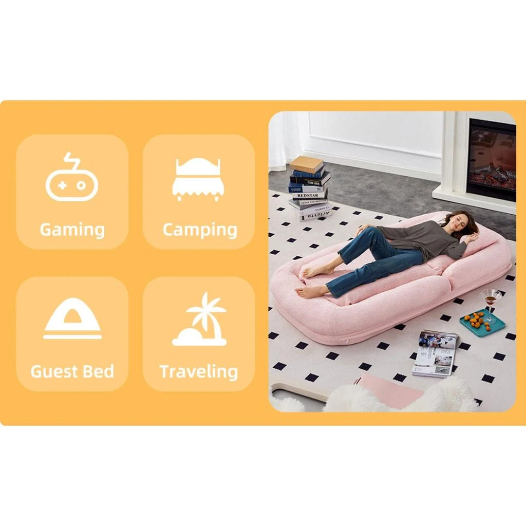Streamdale Furniture Streamdale Folding Plush Floor Lounge Chair - Adjustable 2