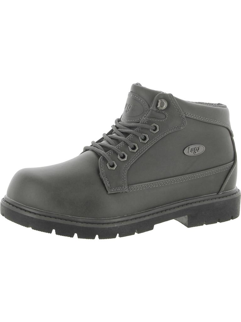 Lugz Mantle Mid Mens Faux Leather Lace-Up Ankle Boots