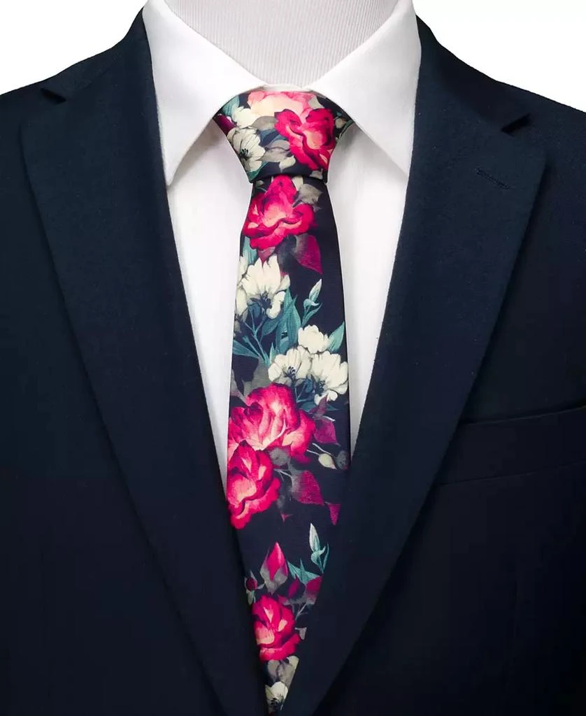 Ox and Bull Trading Co. Men's Painted Floral Silk Tie 5